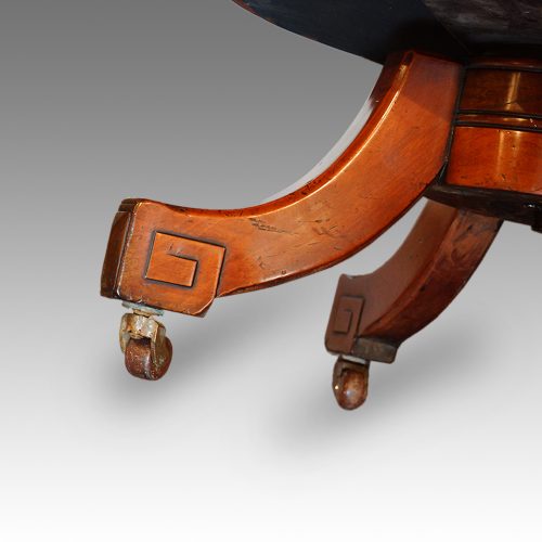Edwardian inlaid revolving swivel chair leg