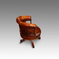Edwardian inlaid revolving desk chair side