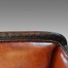 Edwardian mahogany leather sofa back rail