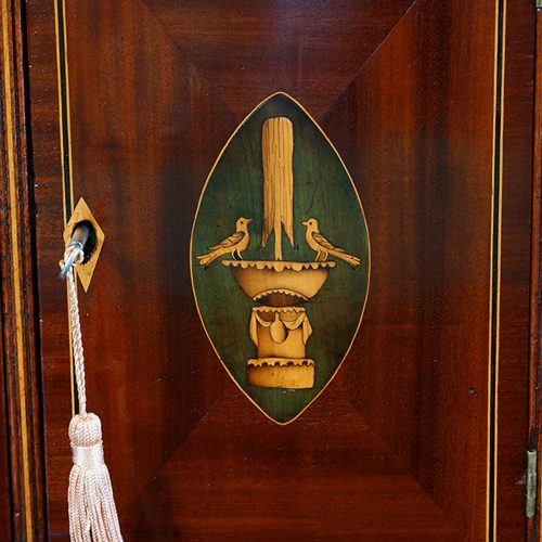 Georgian mahogany Lancashire bureau cupboard door