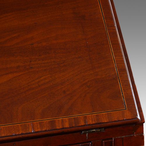 Georgian mahogany Lancashire bureau detail fall