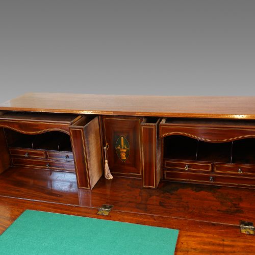 Georgian mahogany Lancashire bureau interior detail
