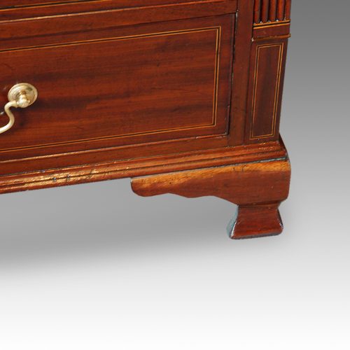 Georgian mahogany Lancashire bureau ogee bracket feet