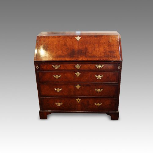 Georgian walnut bureau front
