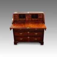 Georgian walnut bureau interior