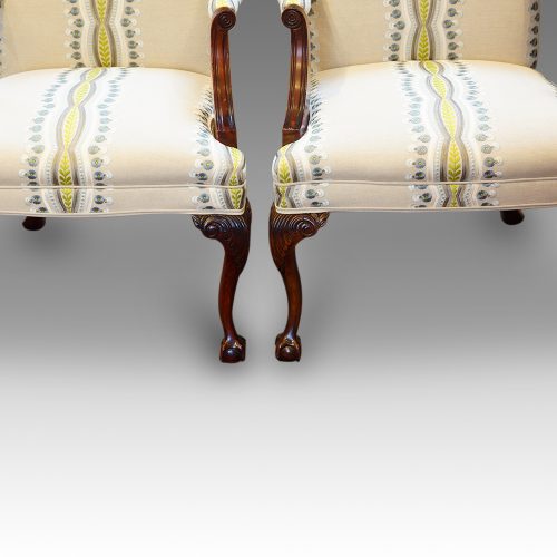 Pair of Gainsborough style chairs front legs