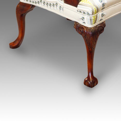 Pair of Gainsborough style chairs leg side detail