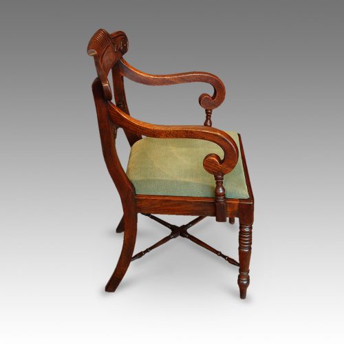 Regency dining chairs set of 8 armchair side view