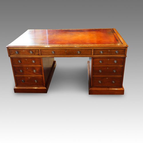 Victorian mahogany partners desk front