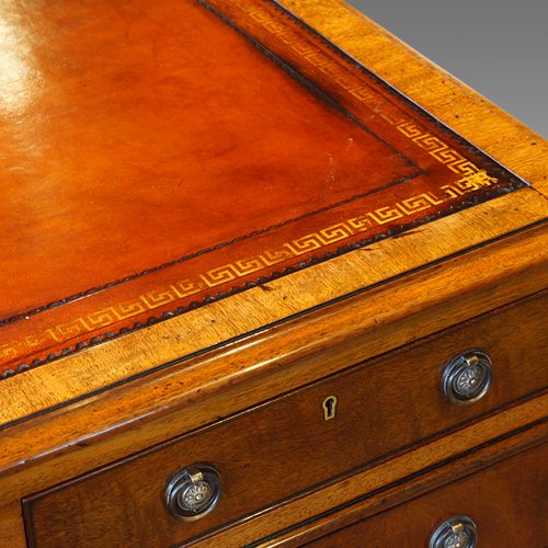Victorian mahogany partners desk tooling