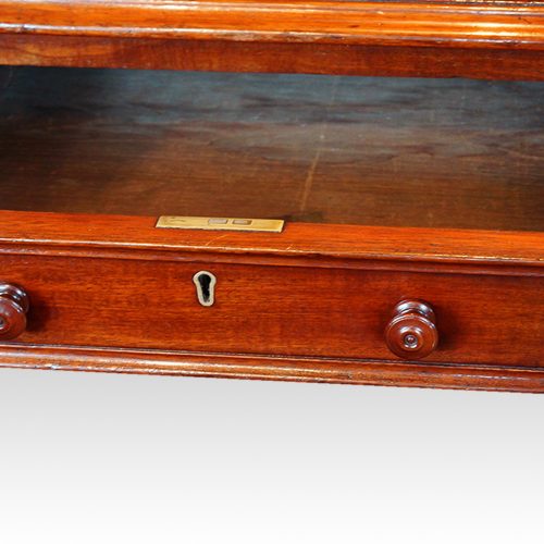 Victorian mahogany writing table drawer interior