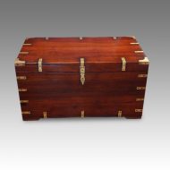 Victorian teak campaign trunk