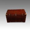 Victorian teak campaign trunk rear