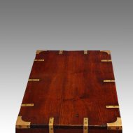 Victorian teak campaign trunk top