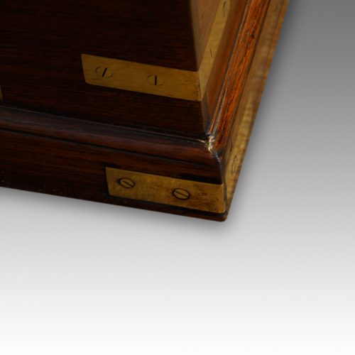 Victorian teak small campaign trunk plinth
