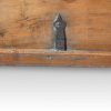 Antique hardwood merchants chest strap detail