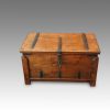 Antique hardwood merchants chest with iron straps