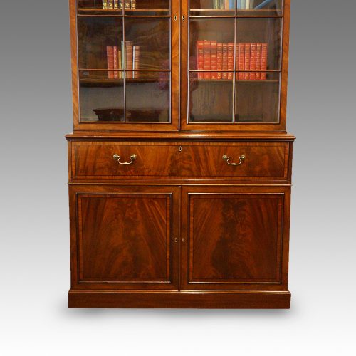 George III mahogany secretaire bookcase base