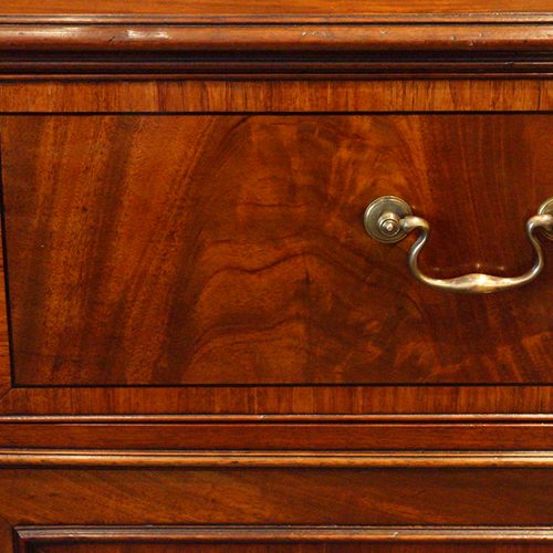 George III mahogany secretaire bookcase drawer