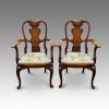 Pair of Walnut George I style armchairs