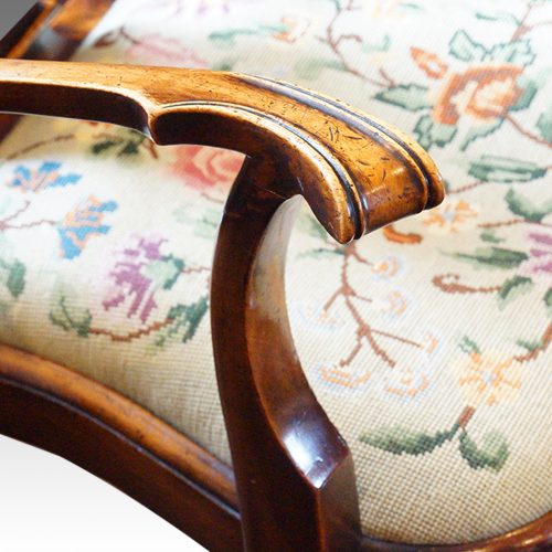 Pair of Walnut George I style armchairs arm