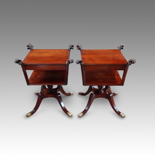 Pair of mahogany sofa end tables 2