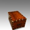 Victorian brass bound miltary chest at angle