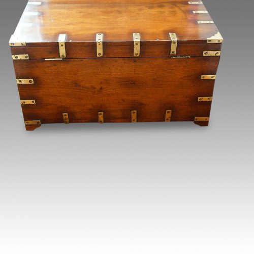 Victorian brass bound miltary chest rear