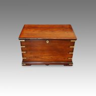Victorian brass bound teak trunk