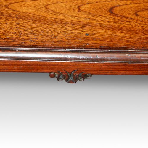 Victorian brass bound teak trunk plinth detail carving