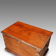 Victorian brass bound teak trunk top