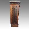Victorian carved oak open bookcase side