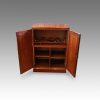 Victorian mahogany drinks cupboard doors open