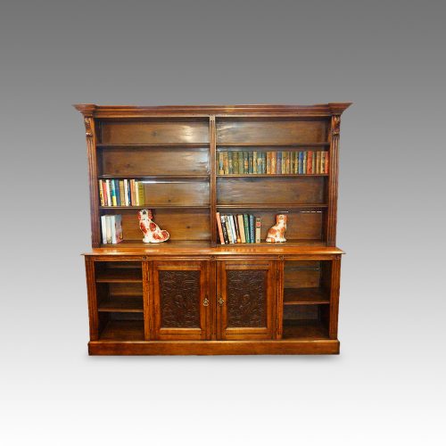 Victorian oak library bookcase