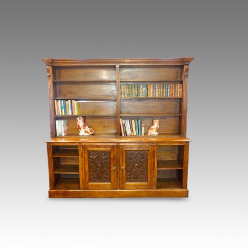 Victorian oak library bookcase