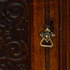 Victorian oak library bookcase brass handle