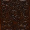 Victorian oak library bookcase carved head