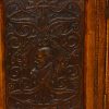 Victorian oak library bookcase door detail