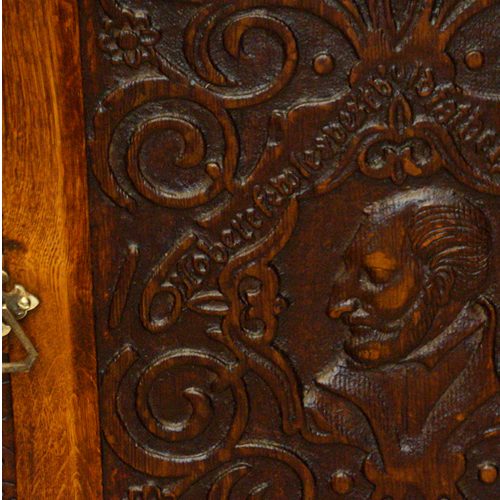 Victorian oak library bookcase door panel