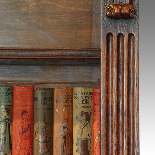 Victorian oak library bookcase fluting