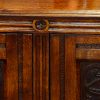 Victorian oak library bookcase roundel