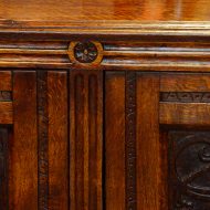 Victorian oak library bookcase roundel