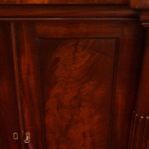 William IV mahogany side cabinet door panel