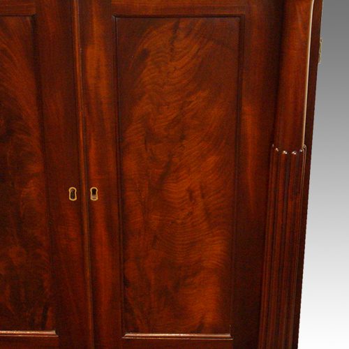William IV mahogany side cabinet panel detail