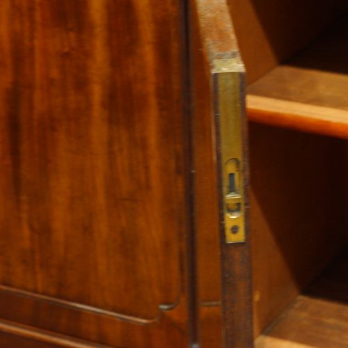 Georgian mahogany breakfront bookcase door stay