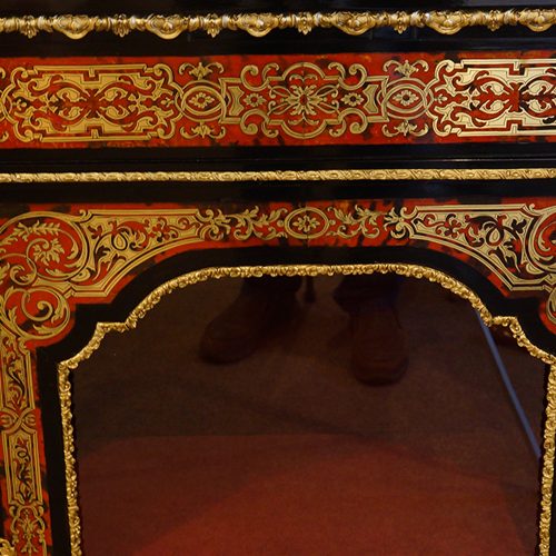 Pair of Victorian boulle cabinets detail frieze