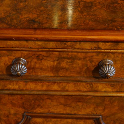 Pair of Victorian walnut bedside cabinets drawer