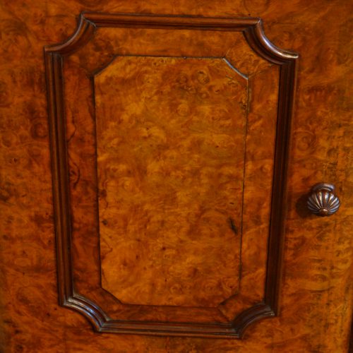 Pair of Victorian walnut bedside cabinets panel door