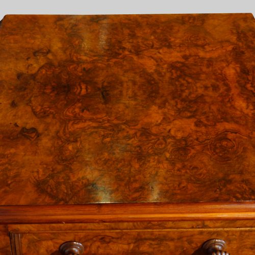 Pair of Victorian walnut bedside cabinets top