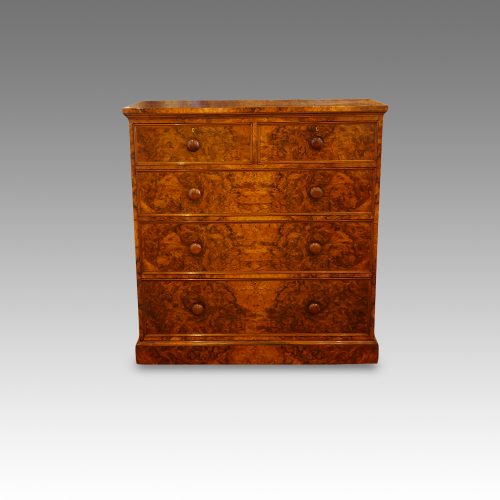 Victorian burr walnut chest of drawers